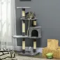 Rascador para Gatos Altura 116 cm Árbol para Gatos con Postes de Sisal Cueva Plataformas y Juguetes Gris Oscuro