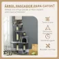 Rascador para Gatos Altura 116 cm Árbol para Gatos con Postes de Sisal Cueva Plataformas y Juguetes Gris Oscuro