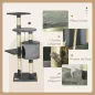 Rascador para Gatos Altura 116 cm Árbol para Gatos con Postes de Sisal Cueva Plataformas y Juguetes Gris Oscuro
