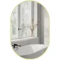 Espejo de Baño Ovalado 60x90 cm Espejo Decorativo de Pared con Marco de Aluminio para Salón Horizontal o Vertical Dorado