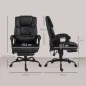Silla de Oficina con Masaje de 6 Puntos Respaldo Alto Reclinable Altura Ajustable Reposapiés y Mando a Distancia Negro