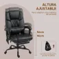 Silla de Oficina con Masaje de 6 Puntos Respaldo Alto Reclinable Altura Ajustable Reposapiés y Mando a Distancia Negro