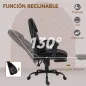Silla de Oficina con Masaje de 6 Puntos Respaldo Alto Reclinable Altura Ajustable Reposapiés y Mando a Distancia Negro