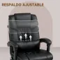 Silla de Oficina con Masaje de 6 Puntos Respaldo Alto Reclinable Altura Ajustable Reposapiés y Mando a Distancia Negro
