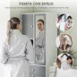 Armario de Baño con Cesto Ropa Sucia Espejo Cajón Compartimentos y Estantes Ajustables 62x28,3x181 cm Blanco y Gris