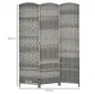 Separador de Ambientes de 3 Paneles Biombo Plegable 135x180 cm Pantalla de Privacidad de Polipropileno Gris Mixto