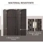 Biombo Separador de Ambientes de 6 Paneles Biombo Plegable 240x170 cm para Salón Dormitorio Oficina Marrón