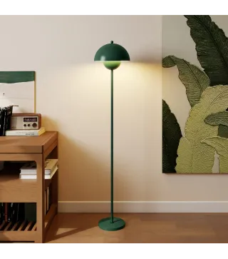 Lámpara de Pie para Salón Moderna con Pantalla de Cuenco Interruptor de Pie Casquillo E27 Sin Bombilla Ø30x155 cm Verde