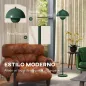 Lámpara de Pie para Salón Moderna con Pantalla de Cuenco Interruptor de Pie Casquillo E27 Sin Bombilla Ø30x155 cm Verde