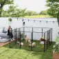 Parque para Perros de 12 Paneles con 2 Puertas Corralito para Perros para Exterior Interior de Acero 80x120 cm Negro