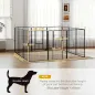 Parque para Perros de 12 Paneles con 2 Puertas Corralito para Perros para Exterior Interior de Acero 80x120 cm Negro