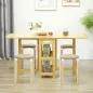 Juego de 4 Taburetes Redondos de Madera Apilables con Asiento Acolchado para Cocina Comedor Dormitorio Caqui