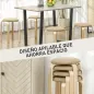 Juego de 4 Taburetes Redondos de Madera Apilables con Asiento Acolchado para Cocina Comedor Dormitorio Caqui