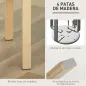 Juego de 4 Taburetes Redondos de Madera Apilables con Asiento Acolchado para Cocina Comedor Dormitorio Caqui