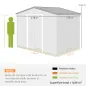 Caseta de Jardín Exterior 4,84m² 278x195x215cm con 2 Puertas y 4 Ventanas para Almacenamiento de Herramientas Natural