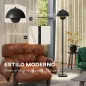 Lámpara de Pie para Salón Moderna con Pantalla de Cuenco Interruptor de Pie Casquillo E27 Sin Bombilla Ø30x155 cm Negro