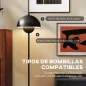 Lámpara de Pie para Salón Moderna con Pantalla de Cuenco Interruptor de Pie Casquillo E27 Sin Bombilla Ø30x155 cm Negro