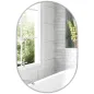 Espejo de Baño Ovalado 60x90 cm Espejo Decorativo de Pared con Marco de Aluminio para Salón Horizontal o Vertical Plata