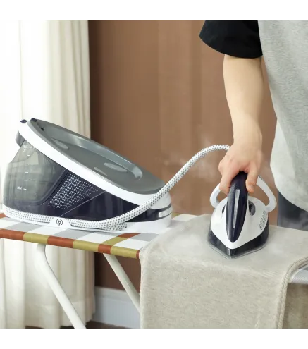 Centro de Planchado 2600W 100 g/min 8 Bares Función ECO Suela de Cerámica Sistema Antical Depósito Extraíble 1,5 L Azul
