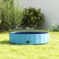 Piscina para Perros Medianos y Pequeños Plegable con Aspersor de PVC Antideslizante Resistente Ø100x30 cm Azul Claro