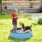 Piscina para Perros Medianos y Pequeños Plegable con Aspersor de PVC Antideslizante Resistente Ø100x30 cm Azul Claro