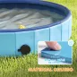 Piscina para Perros Pequeños Plegable con Aspersor de PVC Antideslizante Resistente al Desgaste Ø80x20 cm Azul Claro