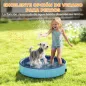 Piscina para Perros Pequeños Plegable con Aspersor de PVC Antideslizante Resistente al Desgaste Ø80x20 cm Azul Claro