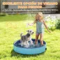 Piscina para Perros Pequeños Plegable con Aspersor de PVC Antideslizante Resistente al Desgaste Ø80x20 cm Azul Claro Piscina para Perros Pequeños Plegable con Aspersor de PVC Antideslizante Resistente al Desgaste Ø80x20 cm Azul Claro