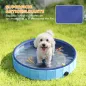 Piscina para Perros Pequeños Plegable con Aspersor de PVC Antideslizante Resistente al Desgaste Ø80x20 cm Azul Claro