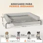 Cama Elevada para Perros Refrescante con Refuerzos Extraíbles Malla Transpirable y Marco de Acero 110x75x30 cm Gris
