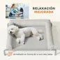 Cama Elevada para Perros Refrescante con Refuerzos Extraíbles Malla Transpirable y Marco de Acero 90x65x30 cm Gris