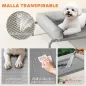 Cama Elevada para Perros Refrescante con Refuerzos Extraíbles Malla Transpirable y Marco de Acero 90x65x30 cm Gris