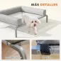 Cama Elevada para Perros Refrescante con Refuerzos Extraíbles Malla Transpirable y Marco de Acero 90x65x30 cm Gris