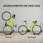 Soporte para Bicicletas de Acero Aparca Bicis de Suelo Plegable Portátil para Casa Garaje Taller 75x41x71-81 cm Negro