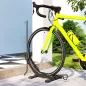 Soporte para Bicicletas de Acero Aparca Bicis de Suelo Plegable Portátil para Casa Garaje Taller 75x41x71-81 cm Negro