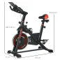 Bici Estática con Resistencia Regulable Volante de Inercia 8 kg Pantalla LCD Manillar y Asiento Ajustable Negro y Rojo