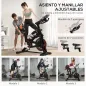 Bici Estática con Resistencia Regulable Volante de Inercia 8 kg Pantalla LCD Manillar y Asiento Ajustable Negro y Rojo