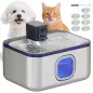 Fuente para Gatos de Acero Inoxidable 5L Bebedero Gatos Automático con Luz LED Bomba Súper Silenciosa y Filtro Plata Fuente para Gatos de Acero Inoxidable 5L Bebedero Gatos Automático con Luz LED Bomba Súper Silenciosa y Filtro Plata