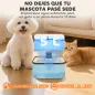 Fuente para Gatos de Acero Inoxidable 5L Bebedero Gatos Automático con Luz LED Bomba Súper Silenciosa y Filtro Plata