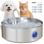 Fuente para Gatos de Acero Inoxidable 7L Fuente de Agua para Mascotas Silencioso Automático con Sistema de Filtros