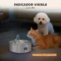 Fuente para Gatos de Acero Inoxidable 7L Fuente de Agua para Mascotas Silencioso Automático con Sistema de Filtros