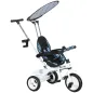 Triciclo para Bebés de +12 Meses con Toldo Plegable Mango de Empuje Telescópico Desmontable y Portabotellas Azul Blanco