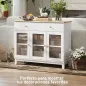 Aparador para Salón Moderno con 3 Puertas de Vidrio Estriado 2 Cajones y Estantes Ajustables 100x35x80,3 cm Blanco