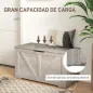Baúl de Almacenaje para Dormitorio 100 L Puff de Almacenaje con Tapa Bisagra de Seguridad 80x40x45 cm Gris