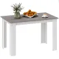 Mesa de Comedor para 4-6 Personas Rectangular de Melamina de Madera y Estilo Moderno 120x69x75 cm Gris y Blanco