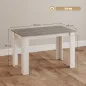 Mesa de Comedor para 4-6 Personas Rectangular de Melamina de Madera y Estilo Moderno 120x69x75 cm Gris y Blanco