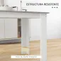 Mesa de Comedor para 4-6 Personas Rectangular de Melamina de Madera y Estilo Moderno 120x69x75 cm Gris y Blanco