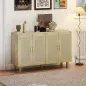 Aparador para Salón con 4 Puertas de Rejilla y Estantes Ajustables Aparador de Estilo Cannage 120x39,5x76 cm Natural