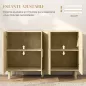 Aparador para Salón con 4 Puertas de Rejilla y Estantes Ajustables Aparador de Estilo Cannage 120x39,5x76 cm Natural