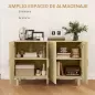 Aparador para Salón con 4 Puertas de Rejilla y Estantes Ajustables Aparador de Estilo Cannage 120x39,5x76 cm Natural